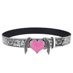 Y2K Aesthetic Angel Wings Heart Belt - y2k ouffit - boogzel clothing