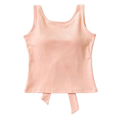 Blush Built-In Cup Bow Top - Back bow top - boogzel clothing