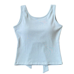 Blush Built-In Cup Bow Top - Back bow top - boogzel clothing