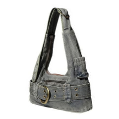 2000s denim buckle shoulder bag boogzel clothing