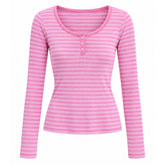 2000s striped henley long sleeve top boogzel clothing