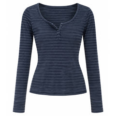 2000s striped henley long sleeve top boogzel clothing