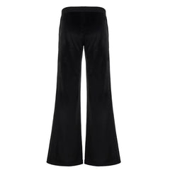 2000s black velour flared pants boogzel clothing