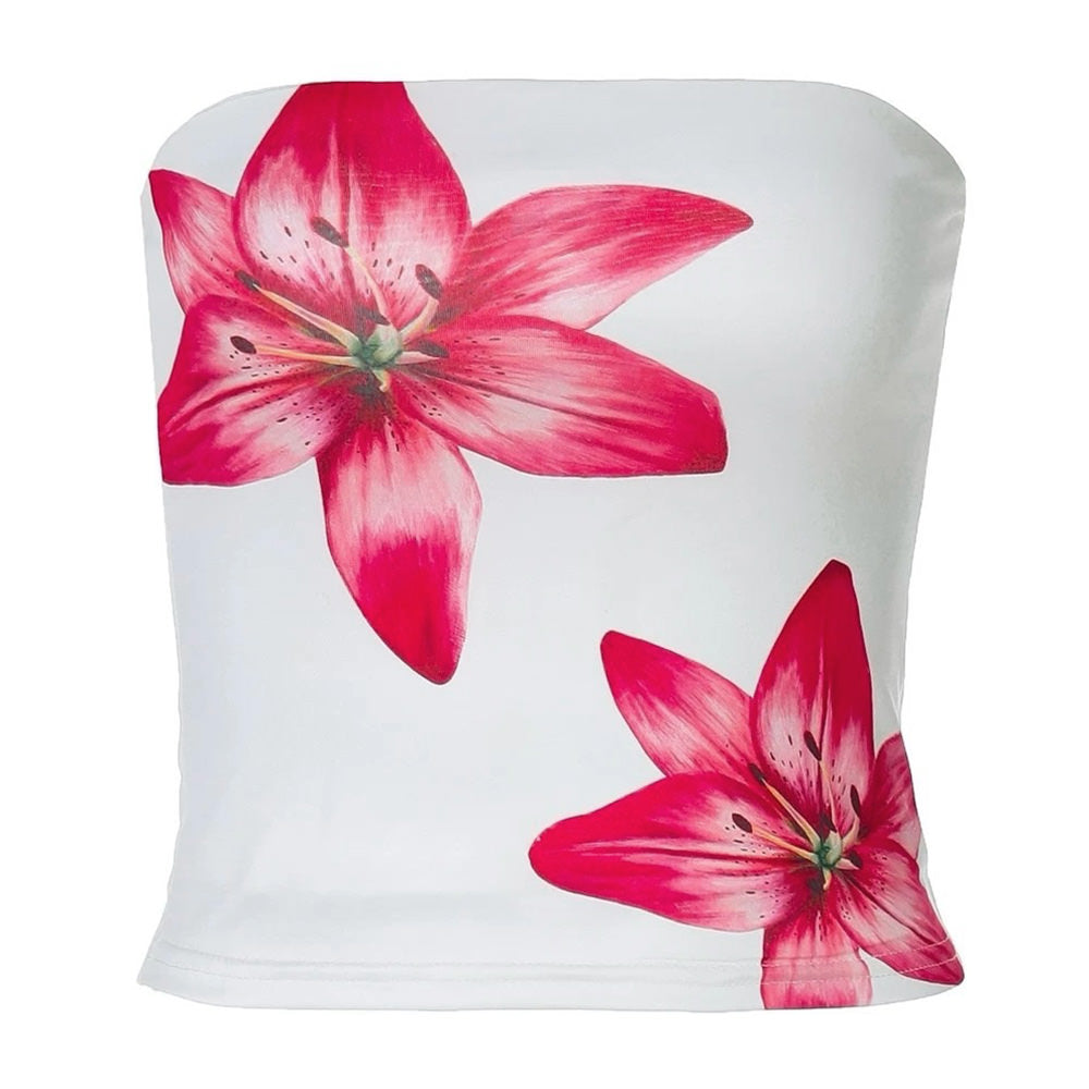 2000s floral tube top boogzel clothing