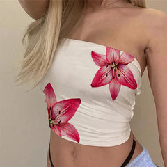 2000s floral tube top boogzel clothing