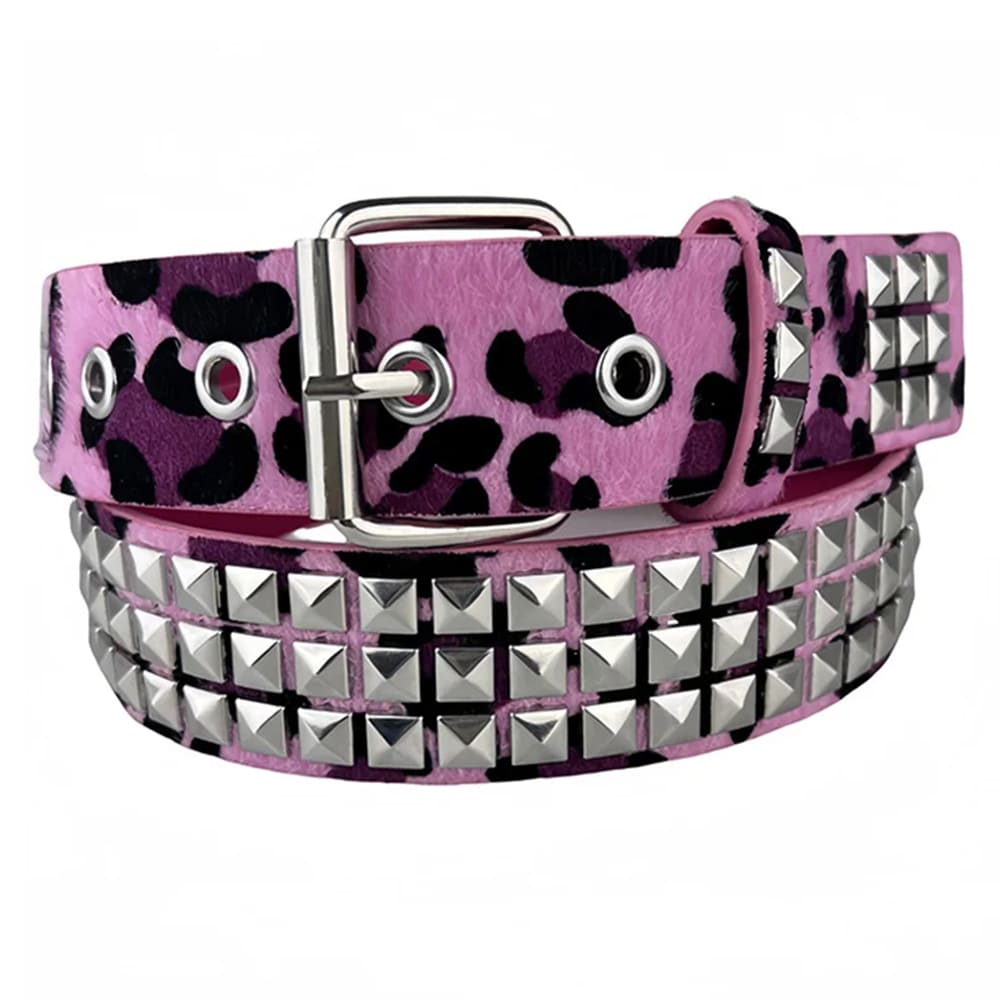 2000s leopard studded belt boogzel clothing