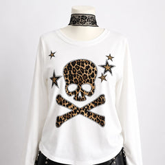 2007 era leopard skull long sleeve top boogzel clothing