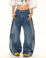 90s aesthetic side stripe jeans boogzel clothing