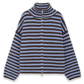 90s striped knit zip-up cardigan boogzel clothing