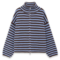 90s striped knit zip-up cardigan boogzel clothing