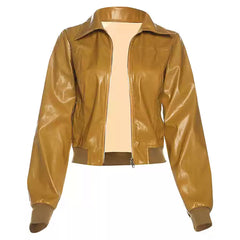 90s mustard leather jacket boogzel clothing