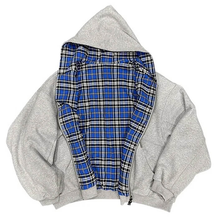 90s plaid reversible hooded jacket boogzel clothing
