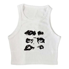 aesthetic eyes print top boogzel apparel