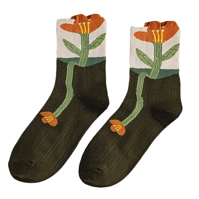 aesthetic flower socks boogzel apparel