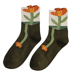 aesthetic flower socks boogzel apparel