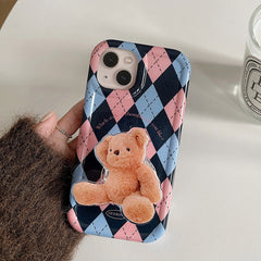 argyle bear iphone case boogzel apparel