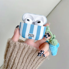 blue striped airpods case boogzel apparel