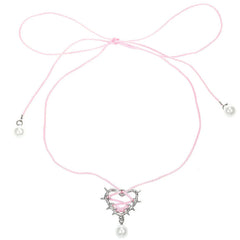 bow lace up heart necklace boogzel clothing