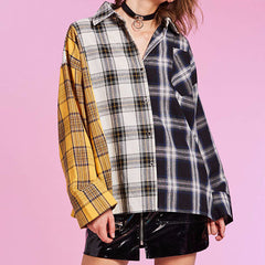 yellow grey checkered shirt boogzel apparel