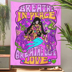 Breathe in Peace Wall Tapesrty aesthetic tapestry boogzel apparel