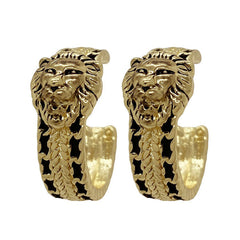 Vintage Style Lion Hoop Earrings - aesthetic accessories - boogzel clothing