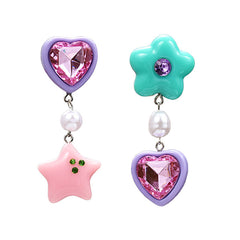 y2k heart drop earrings boogzel apparel