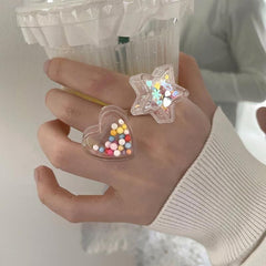 Candy Beads Clear Rings boogzel clothing
