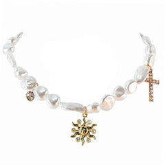 celestial sun pearl choker boogzel apparel