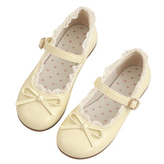 Coquette-Lace-Trim-Mary-Jane-Flats-yellow-Boogzel-Clothing