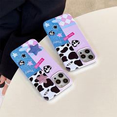 cow print heart phone case boogzel apparel