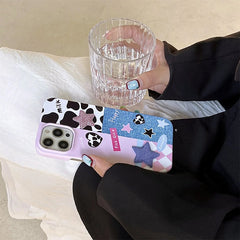 cow print heart phone case boogzel apparel