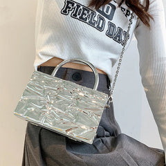 crumpled metal chain bag boogzel apparel