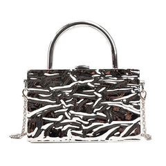 silver metal chain bag boogzel apparel