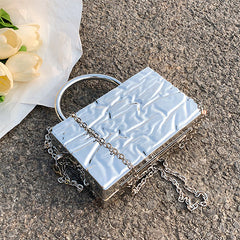 silver metal chain bag boogzel apparel