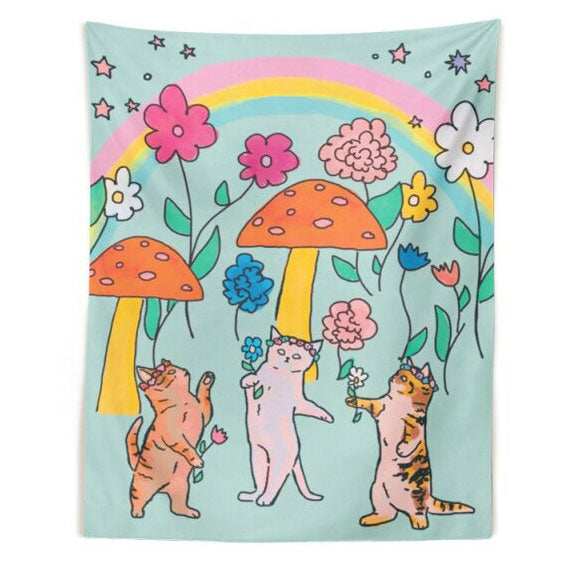 dancing cat wall tapestry boogzel apparel