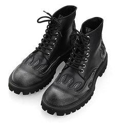 Feel The Burn Combat Boots - flame boots - fire boots boogel clothing