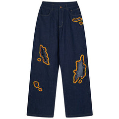 Feel The Burn Cut-Out Jeans - burnt out flame jeans boogzel clothing