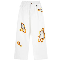 Feel The Burn Cut-Out Jeans - burnt out flame jeans boogzel clothing