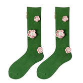 flower embroidery knee socks boogzel apparel