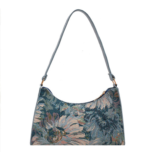 flower oil painting baguette bag boogzel apparel