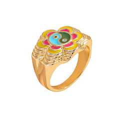 flower yin yang ring boogzel apparel
