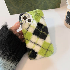 fuzzy green argyle iphone case boogzel apparel
