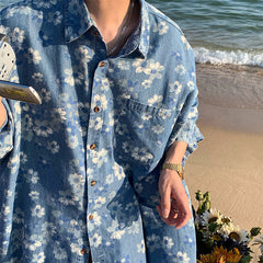 aesthetic short sleeve denim shirt boogzel apparel
