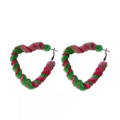 Fuzzy Heart Hoop Earrings boogzel apparel