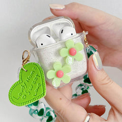 green flowers airpods case boogzel apparel