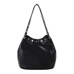 Grommet-Stud-Black-Shoulder-Bag