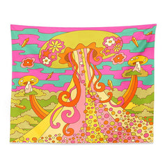 aesthetic mushroom wall tapestry boogzel apparel