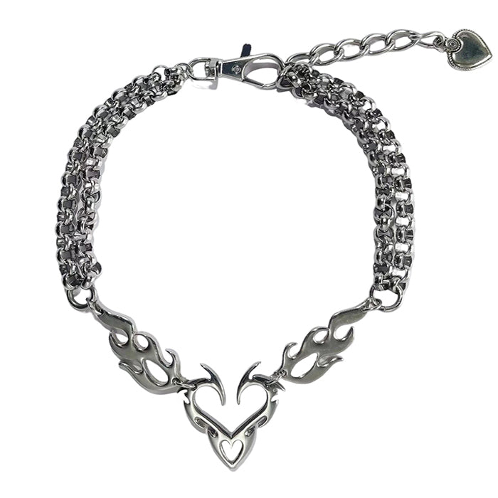 grunge heart chain necklace boogzel apparel