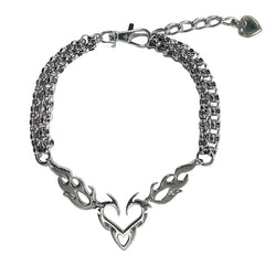 grunge heart chain necklace boogzel apparel
