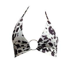 Cow Print O-Ring Crop Top boogzel apparel